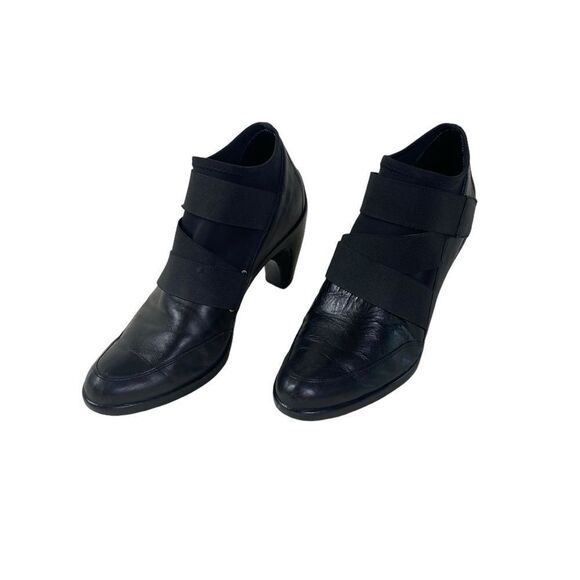 AEROSOLES 9 Cypress black leather booties with straps and Cuban heel - Picture 6 of 8